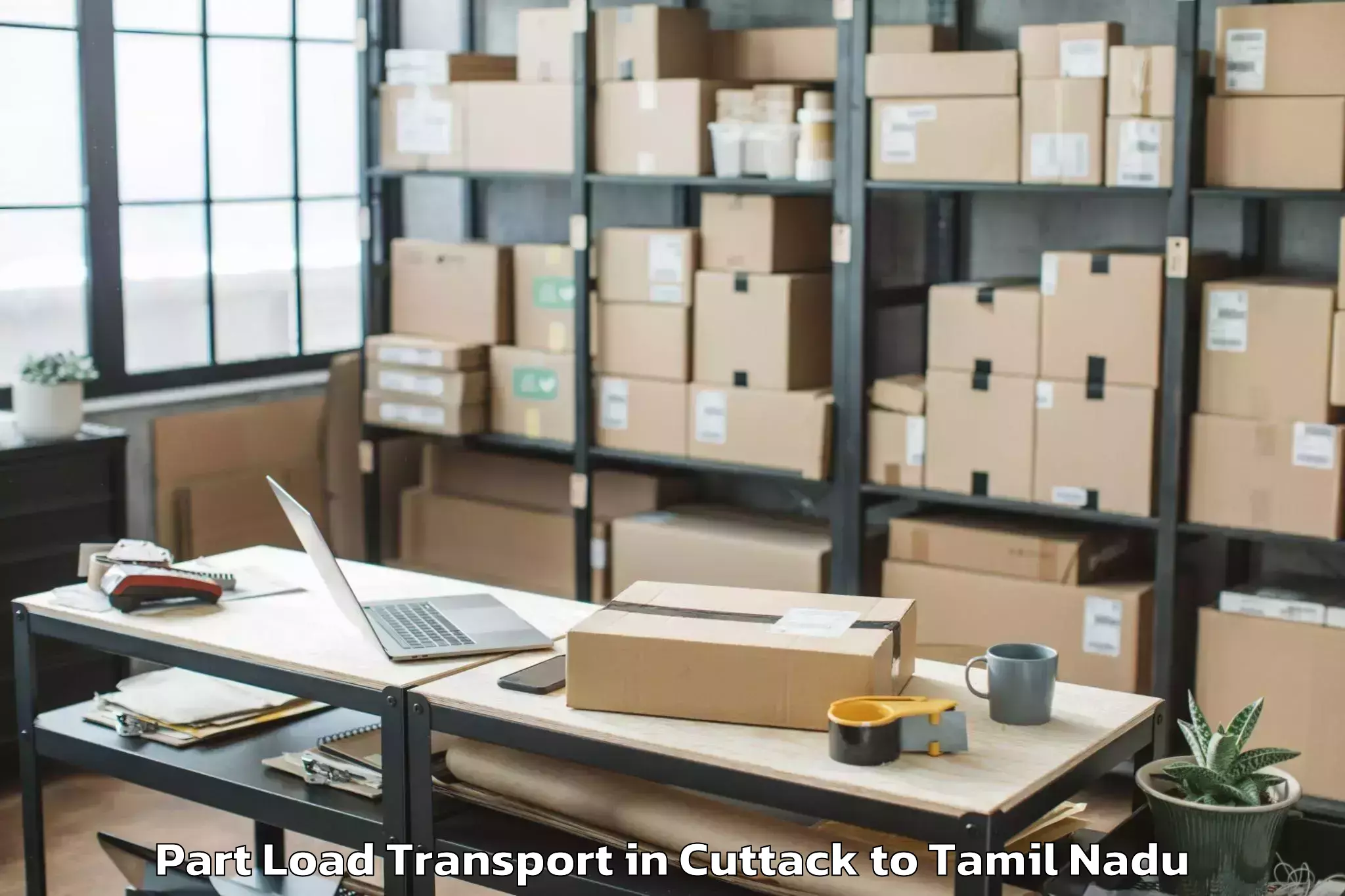 Reliable Cuttack to Vels University Chennai Part Load Transport